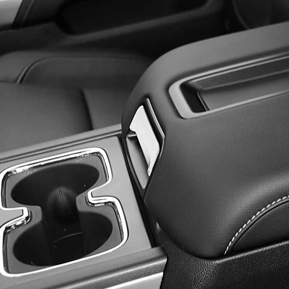 Car Chrome Black Center Console Latch Handle Plate Lid For Chevrolet Suburban Tahoe 2015 2016 2017 - 2020 GMC Yukon Replacement