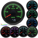 GPS Speedometer Gauge 52mm | 7 Color Backlight GPS Meter for Car Marine Boat 12V 24V close-up view