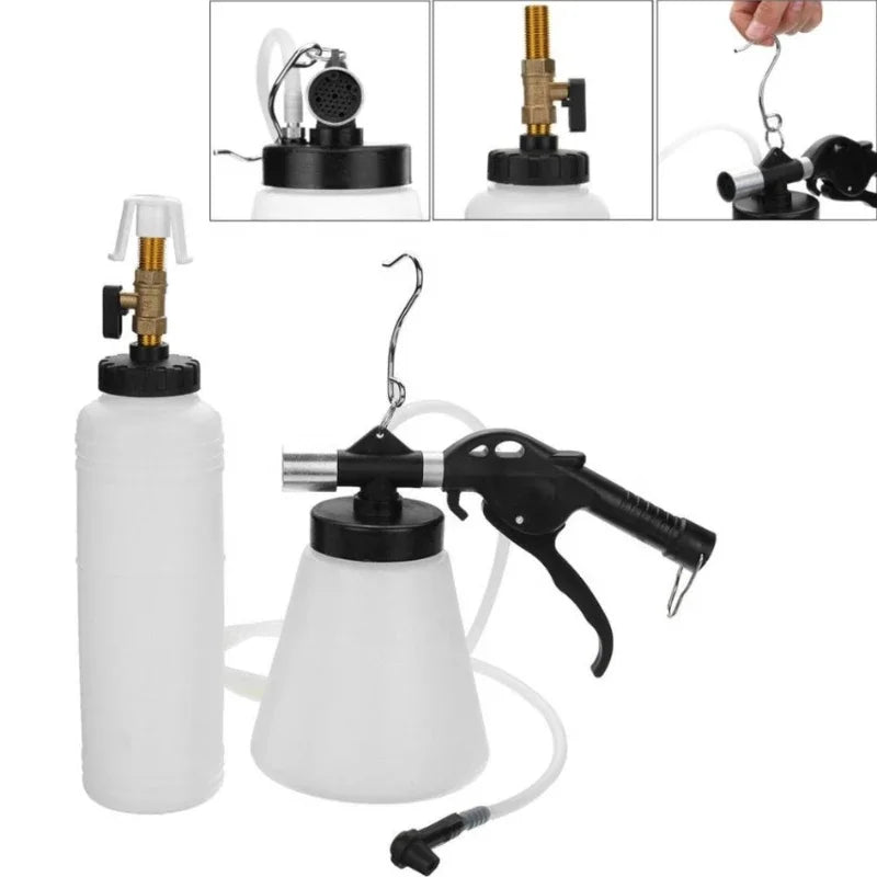 1L 0.75L Car Brake Bleeder Hydraulic Pumping Fluid Pump Kit Oil Change Purge Tank Tube close-up view
