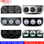 2" 52MM Triple Gauge 3 In 1 Water Temp Oil Pressure Oil Temperature Gauge | Racing Ca alternate view