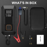 5-IN-1 Car Jump Starter with Air Compressor Peak 1500A Auto Battery Booster 150PSI Air Pump Portable Power Bank Tire Inflator