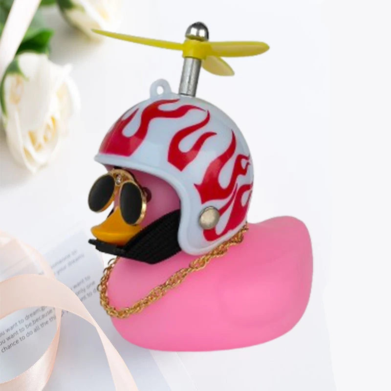 Car Broken Wind Helmet Small Yellow Duck Car Decoration Accessories Wind-breaking Wave-breaking Duck Cycling Decor Goods Gift