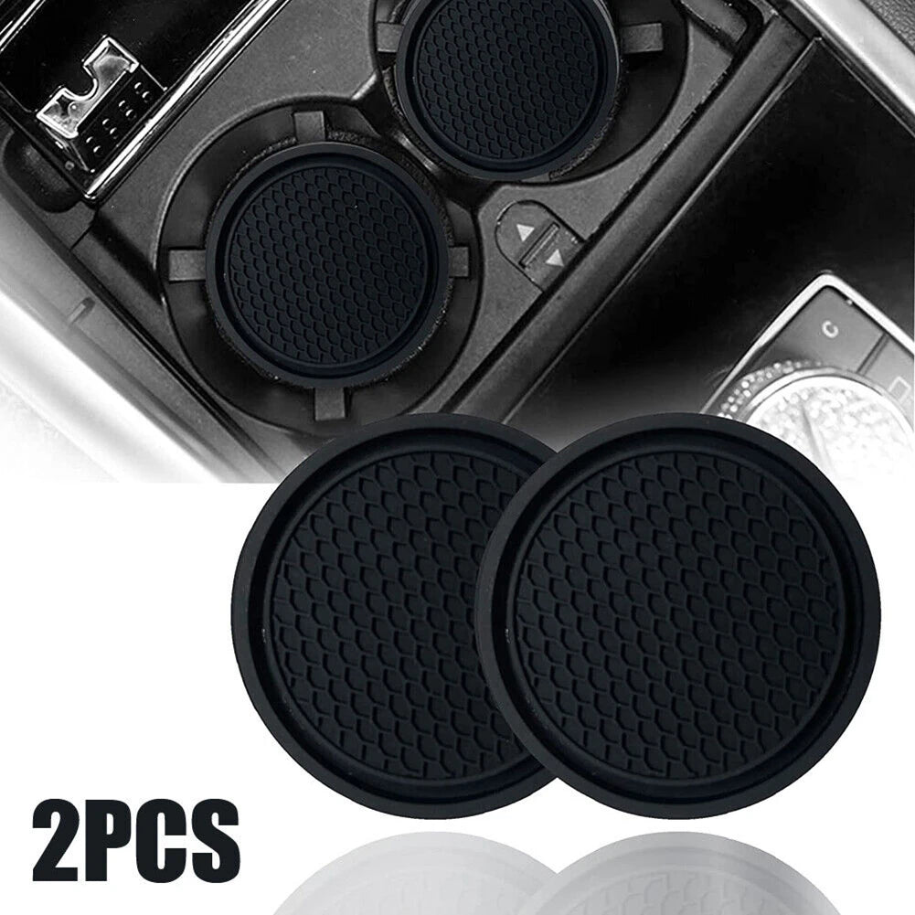 2pcs Black Car Auto Cup Holder Anti Slip Insert Coasters Pads Interior Accessories Un alternate view