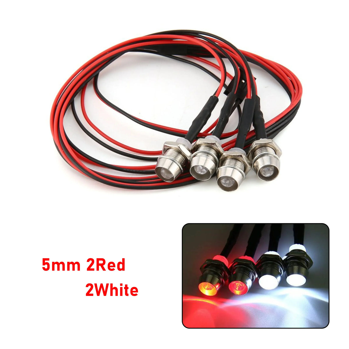 RC LED Light Kit Headlamps for 1/10 1/8 1/12 RC Car Truck Crawler Drift Car Headlight alternate view