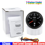 2" 52mm Fuel Level Gauge with Flashing Alarm | 7 Color Backlight for Car Boat detail view