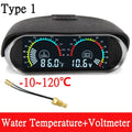 12V Car 2 in 1 LCD Gauge Voltmeter and Water Temperature Meter | 1/8 NPT Temp Sensor alternate view