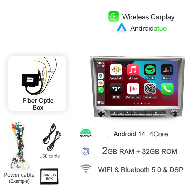 9 Inch Android 14 Car Radio GPS Navigation | For Porsche Cayman 911 987 Boxster 997 20 close-up view