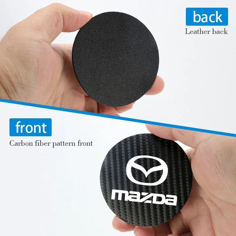 2Pcs Car Interior Leather Coaster Anti-noise Water Cup Pad for Mazda 3 CX5 CX30 MX5 C lifestyle view