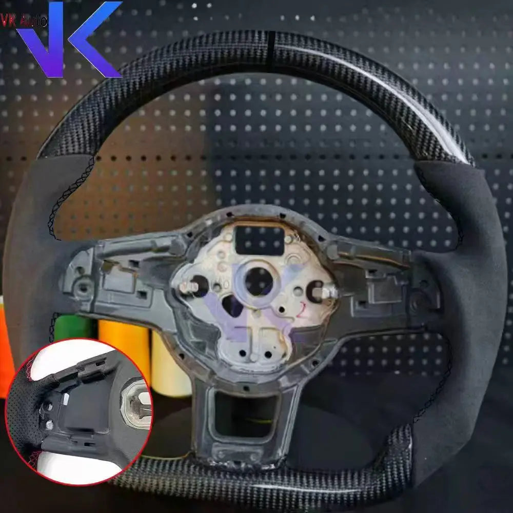 Carbon Fiber Customized Steering Wheel leather Alcantara For Tiguan Passat VW Golf MK7 7.5 GTI GTD GTE 2013-2020 GTI