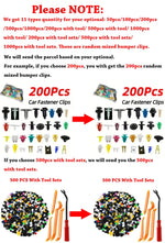 500/200/100Pcs 30 Kinds Universal Mixed Auto Fastener Car Bumper Clips Retainer Car F lifestyle view