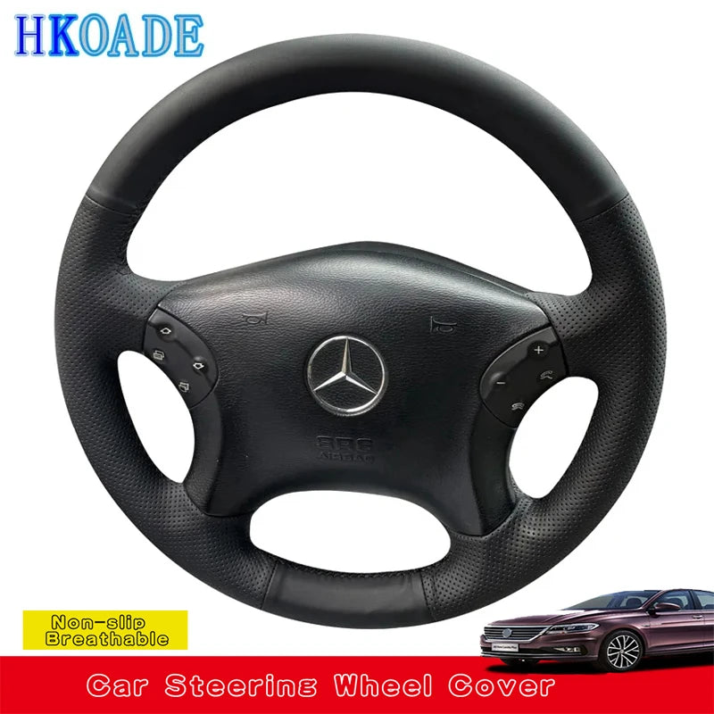 Customize Microfiber Leather DIY Car Steering Wheel Cover For Mercedes Benz W203 C-Class 2001-2007 C