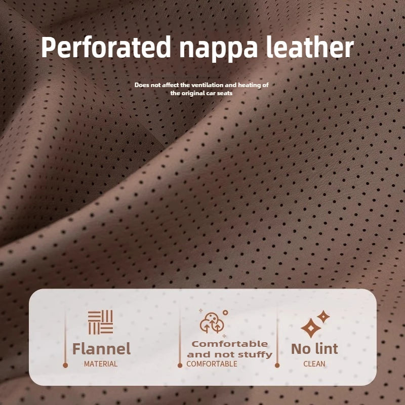 New Car Seat Cushion Waist Cushion for Most Cars Breathable and Ventilated Nappa Leather All Season Seat Cushion