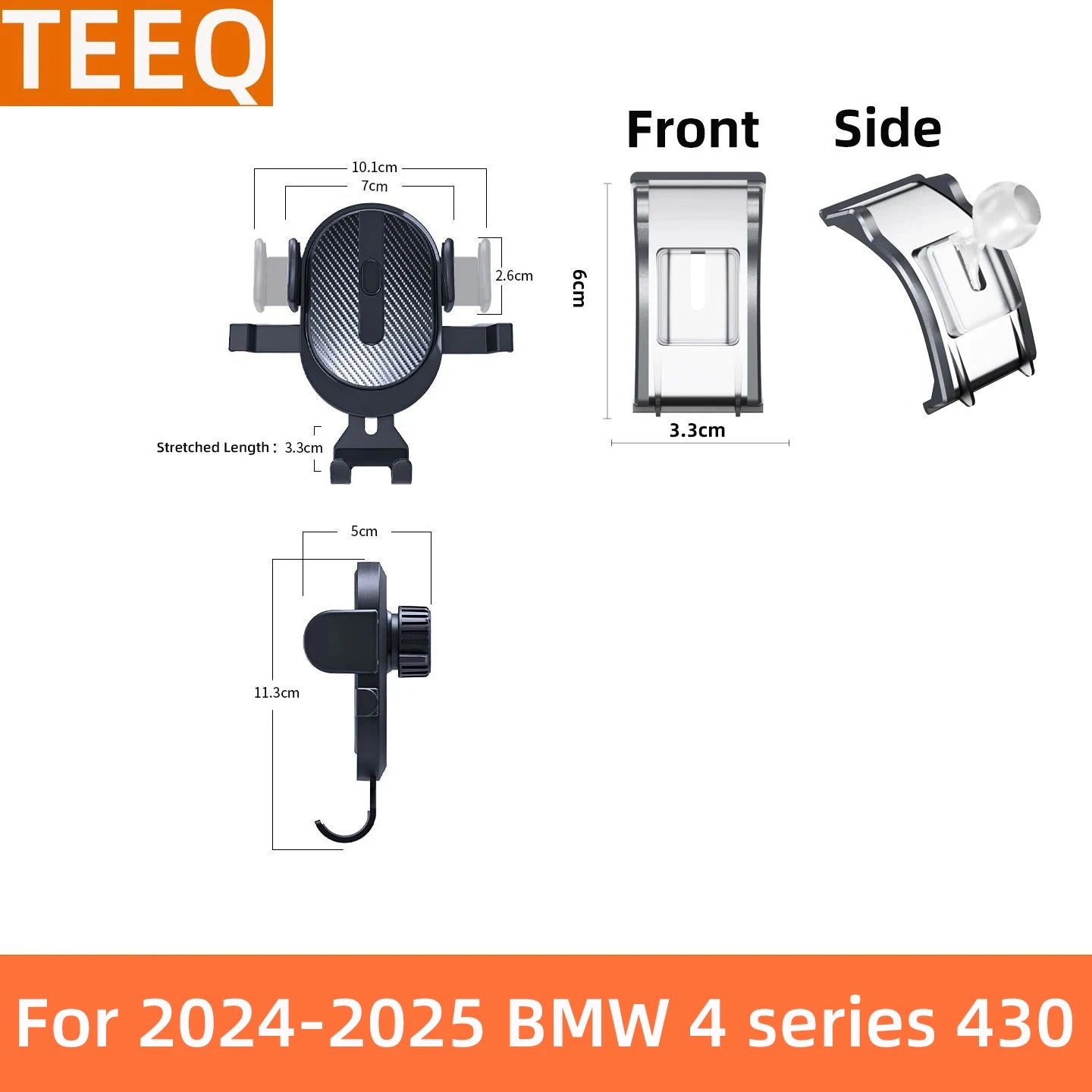 Car Phone Holder For 2024 2025 BMW 4 Series 430i Air Vent Exclusive Base GPS Stand additional angle