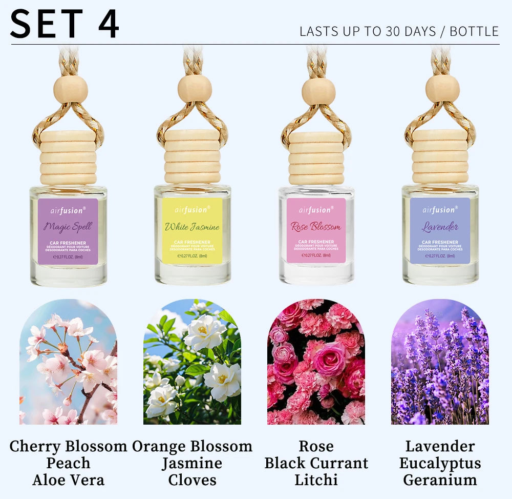 4 Pack Hanging Car Air Freshener & Diffuser | 120-Day Long-Lasting Fragrance Variety detail view