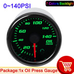 7 Color 2" 52mm Tachometer RPM Meter LED Car Auto Gauge | Universal for Gasoline Motor close-up view