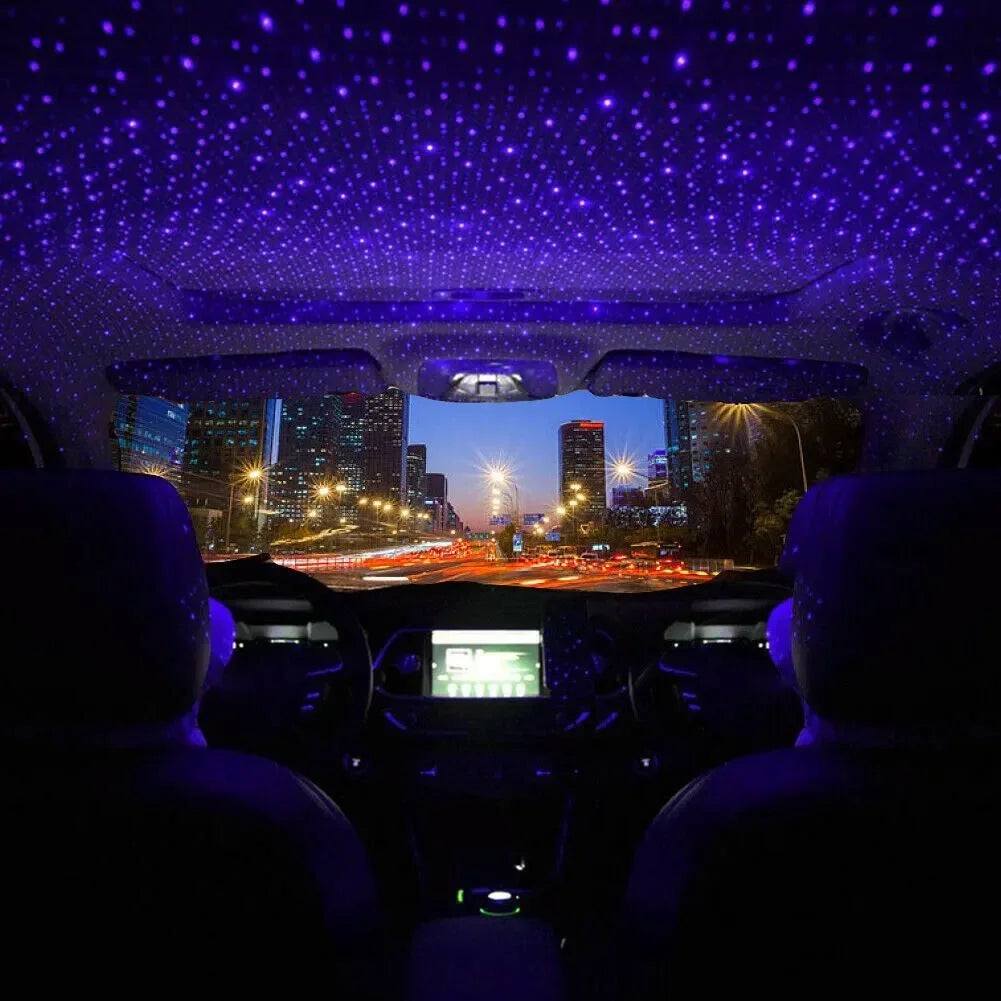 QXNY 1pcs Mini LED Car Roof Star Night Light Projector Atmosphere Galaxy Light USB Decoration Car Accessories Decor Interior