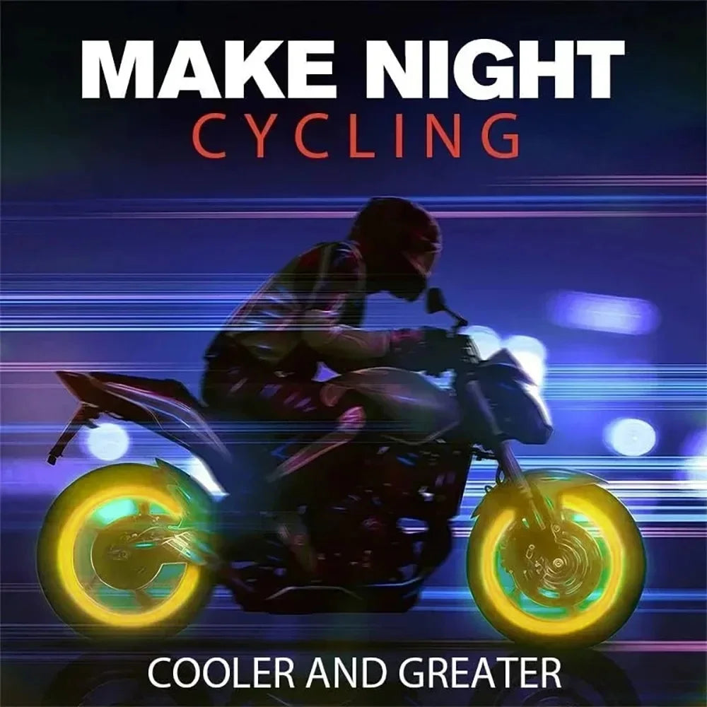 20Pc Luminous Valve Caps Fluorescent Night Glowing Decor Car Motorcycle Bicycle Wheel lifestyle view