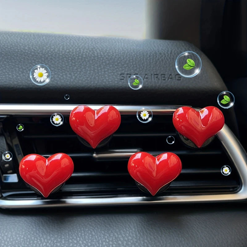 Red Heart Car Air Outlet Decorative Clip | Car Perfume and Air Freshener detail view