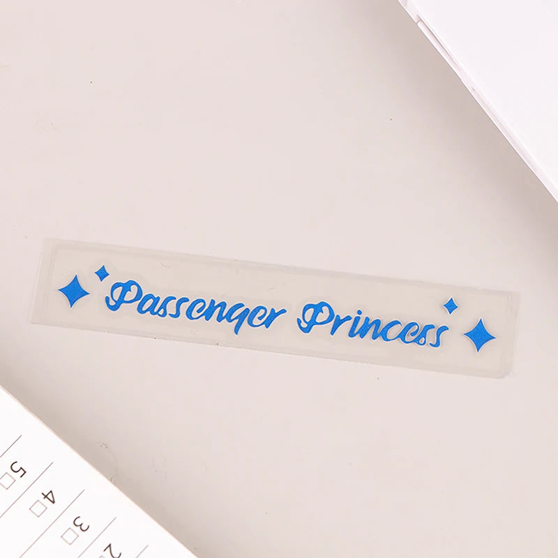 Passenger Princess Star Mirror Decal | Personalized Car Rearview Mirror Sticker close-up view
