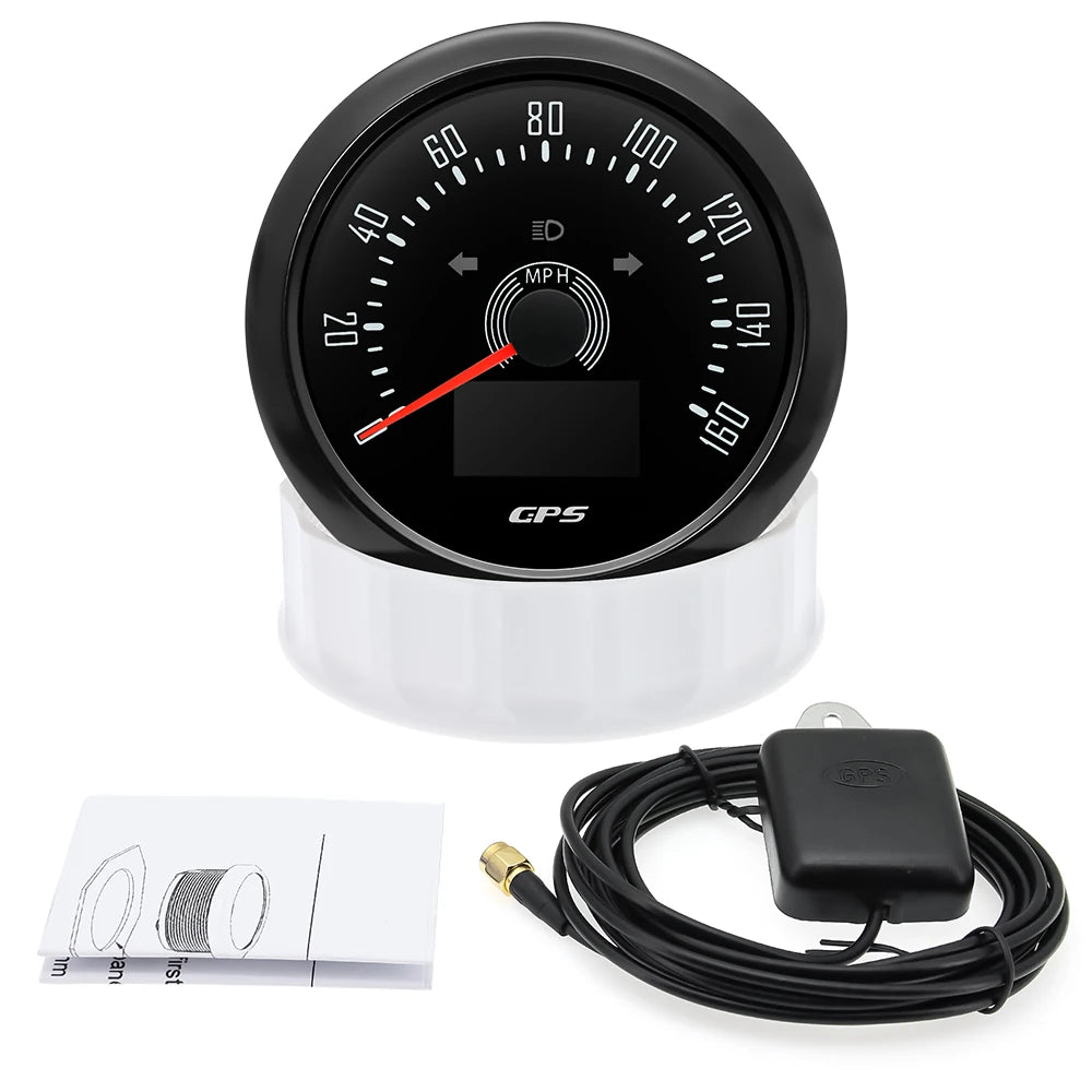 85mm GPS Speedometer 0-160 MPH 0-200 KM/H with 7 Color Backlight | Digital Speed Gaug alternate view