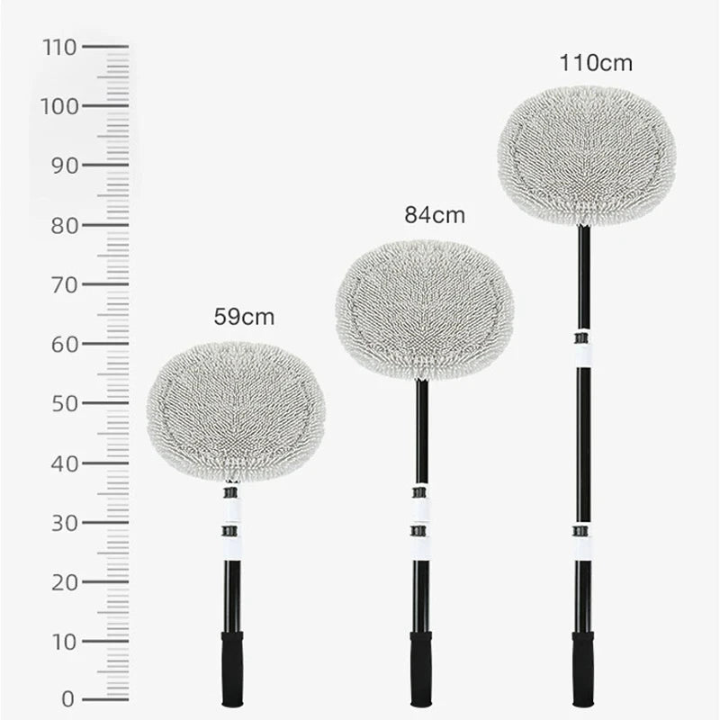 Car Wash Brush Car Cleaning Brush Telescoping Long Handle Mop Soft Hair Chenille Br additional angle