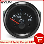 12V 24V 52mm Car Voltmeter Gauge Set | Water Temp Oil Temp Oil Pressure additional angle
