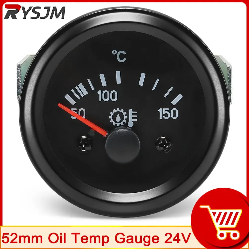 12V 24V 52mm Car Voltmeter Gauge Set | Water Temp Oil Temp Oil Pressure additional angle
