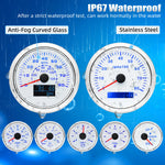 7 Gauge Set with GPS Speedometer and Fuel Float Sender | 80MPH 8K RPM Tacho for Boat a close-up view