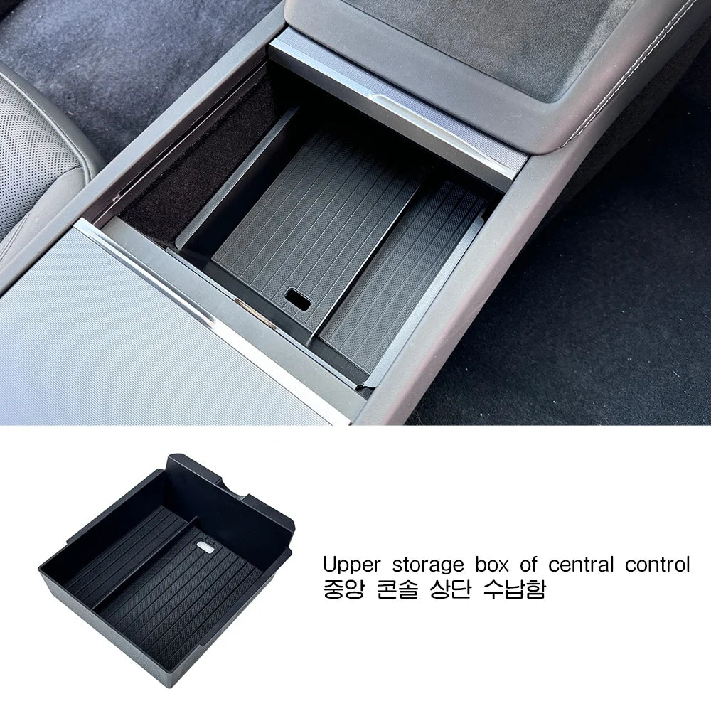 9PCS Set Center Console Upper Lower Storage Tray Armrest Hidden Box Cup Holder Mat Fo alternate view