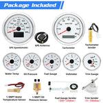 7 Gauge Set with GPS Speedometer and Fuel Float Sender | 80MPH 8K RPM Tacho for Boat a close-up view