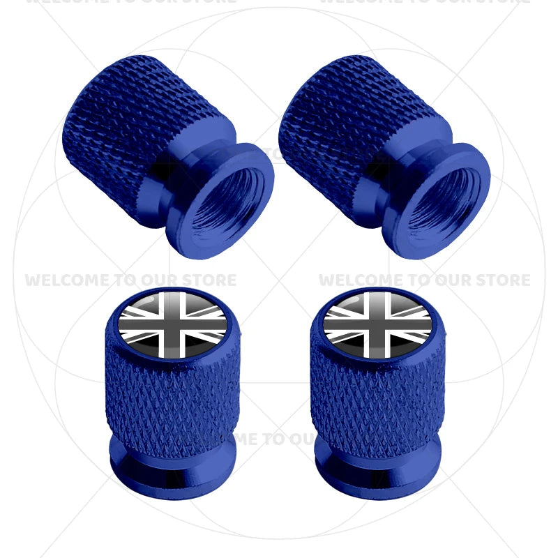 For Sweden Swedish Flag Union Jack Britain Flag Emblem 4Pcs Aluminum Motorcycle Car Tire detail view