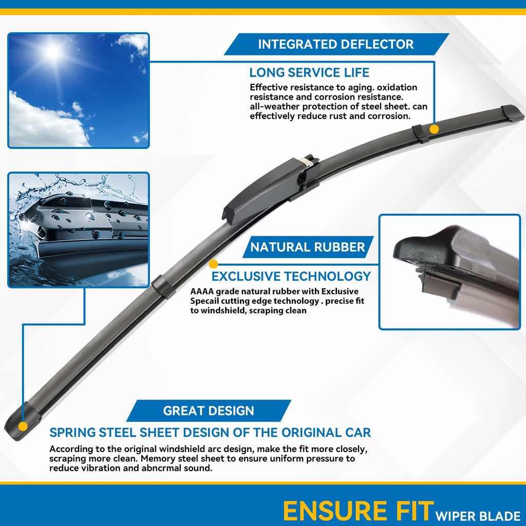 For Audi A4 (B7) S4 RS4 A6 (C5) S6 RS6 22"+22" 2004 - 2008 Wiper Blade Windshield Windscreen Window Wash LHD Auto Accessories