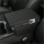 1pc Leather Car Center Console Armrest Cover Pad With 2 Storage Pockets, Universal Automotive Armrest Box Cushion