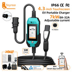 feyree 4.3 Inch Touch Screen Portable EV Charger | 7kW 32A Smart WiFi for Tesla alternate view