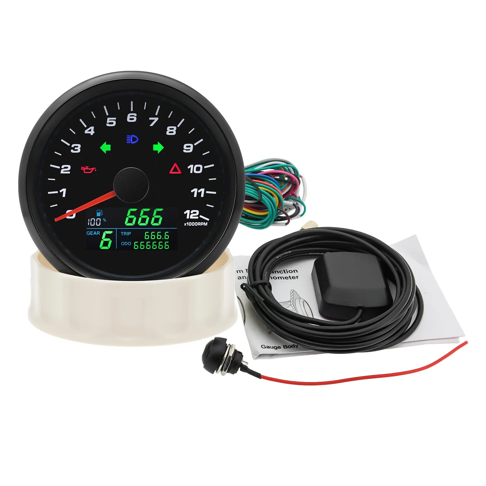 Multifunctional GPS Speedometer Tachometer Odometer | 7-in-1 Car Motorcycle Gauge alternate view