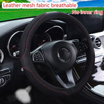 Steering Wheel Cover Without Inner Ring 37-38cm Faux Leather Diamond alternate view