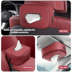 Leather Car Tissue Box Holder for Sun Visor, Headrest and Armrest