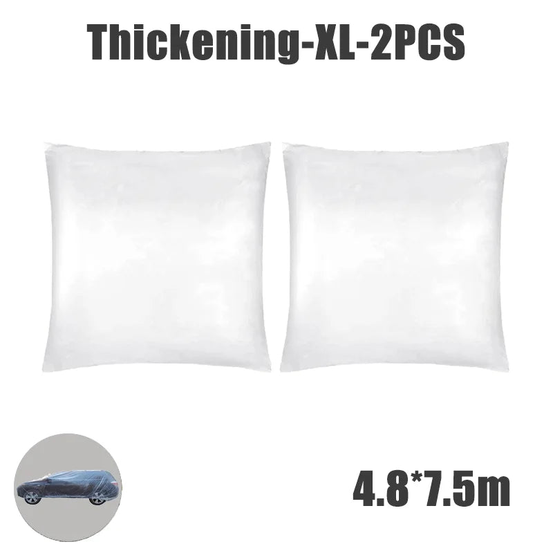 Disposable Transparent Car Cover | Dustproof Rainproof PE Film Protection additional angle