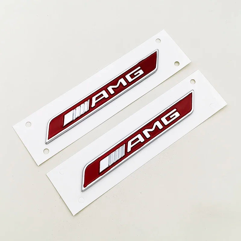 2pcs ABS Logo AMG Emblem Sticker Car Fender Side Badge for Mercedes A45 C63 W204 W205 E6 detail view