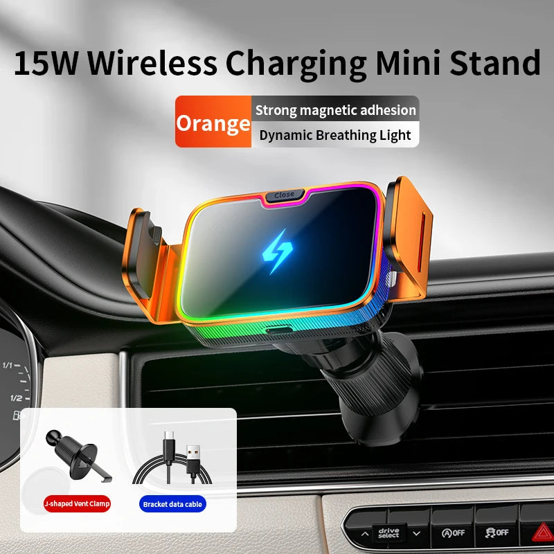 2026 NEW Style Magnetic Stand Wireless Car Charger MacSafe Car Phone Holder Fast Charging Station for iPhone15 14 13 12 Pro Max