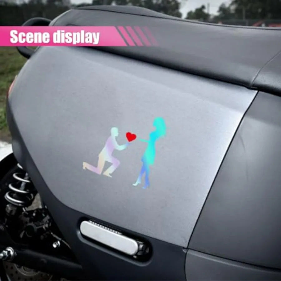 Kneel on One Knee Marriage Proposal Car Sticker | Romantic Couple Vinyl Decal lifestyle view