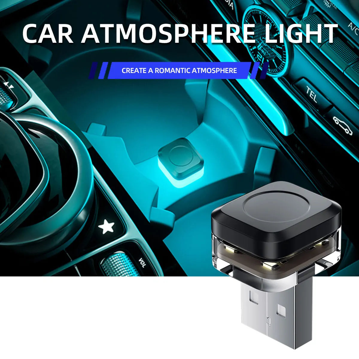 1/2X Car USB Mini LED Interior Atmosphere Light Plug Play Universal Auto LED Lighting alternate view