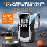 STSCELZ 2-in-1 Car Jump Starter with Air Compressor, 150 PSI Portable Battery Booster, Digital Tire Inflator for 12V Cars