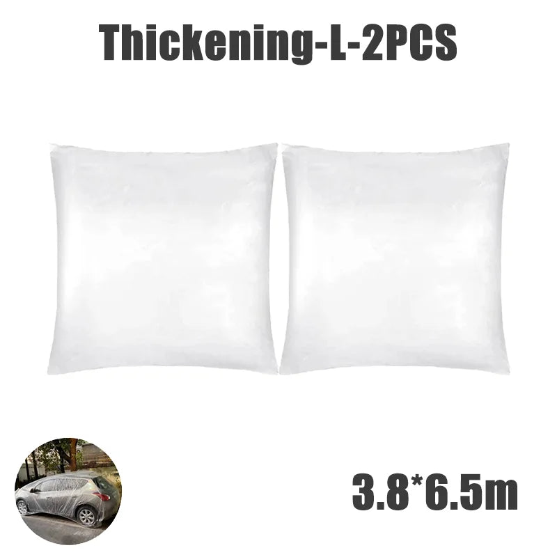 Disposable Transparent Car Cover | Dustproof Rainproof PE Film Protection lifestyle view