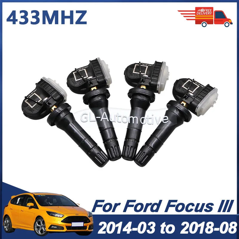 4PCS TPMS Sensor Tire Pressure Monitoring Sensor for Ford Focus III 2014-2018 | 433MHz
