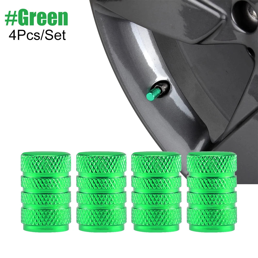 Aluminum Tire Valve Caps | Dustproof Universal Stem Covers for Cars, Bikes, Trucks, Mo close-up view