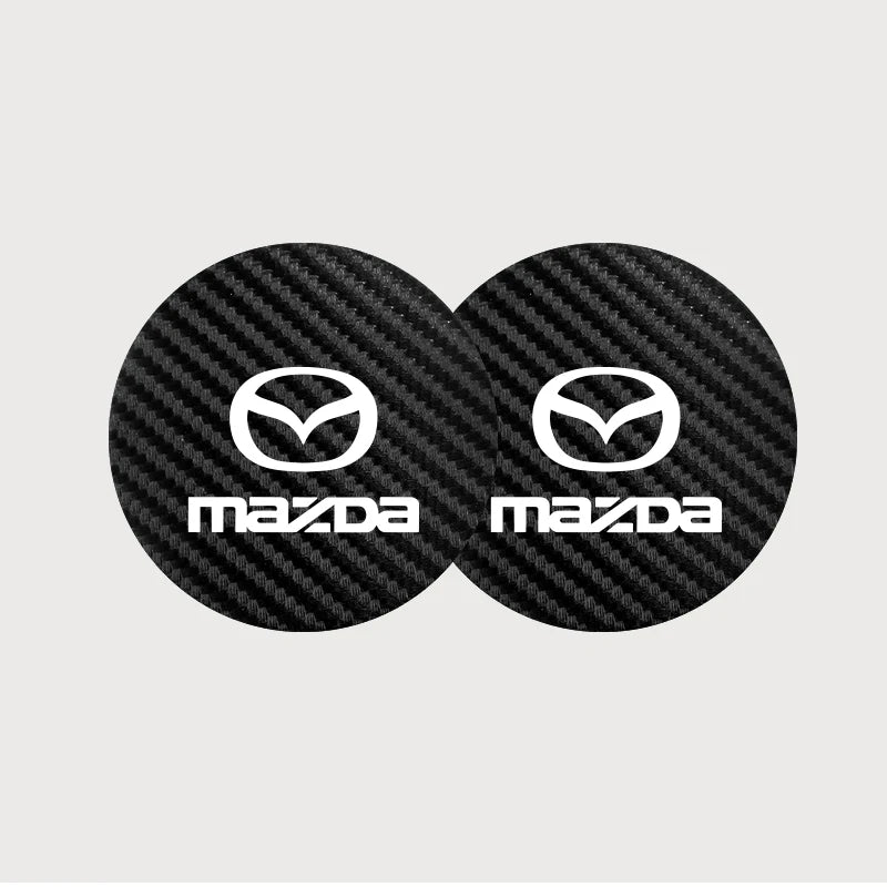 2Pcs Car Interior Leather Coaster Anti-noise Water Cup Pad for Mazda 3 CX5 CX30 MX5 C alternate view