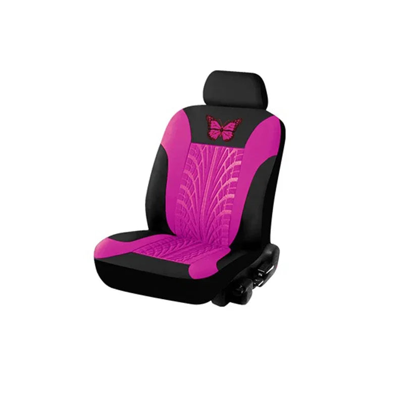 Car Seat Cover Full Set Universal Polyester Butterfly Pattern Embroidery lifestyle view