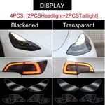 For Tesla Model 3 Y 2017-2023 TPU Blackened Headlight Taillight Foglight Protective F alternate view