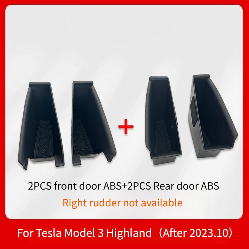Tesla Model Y Juniper Model 3 Highland Door Storage Box | Armrest Phone Container Orga close-up view